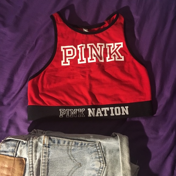 Pink Sport bra red - Picture 2 of 4